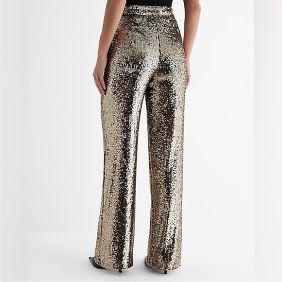 Express full, sequin, high-rise pull on trousers NWT size small - Picture 3 of 3